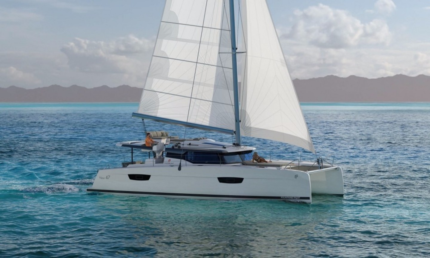 Fountaine Pajot Tanna 47 eco solar catamaran charter in Olbia, Sardinia