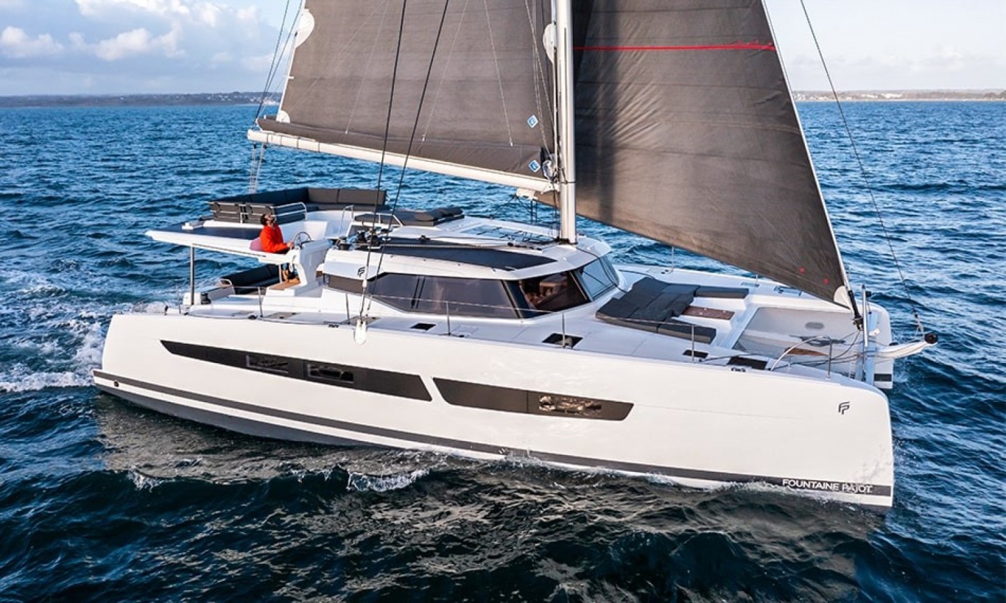 Fountaine Pajot Aura 51 SMART ELECTRIC eco solar catamaran charter in Pozzuoli, Italy