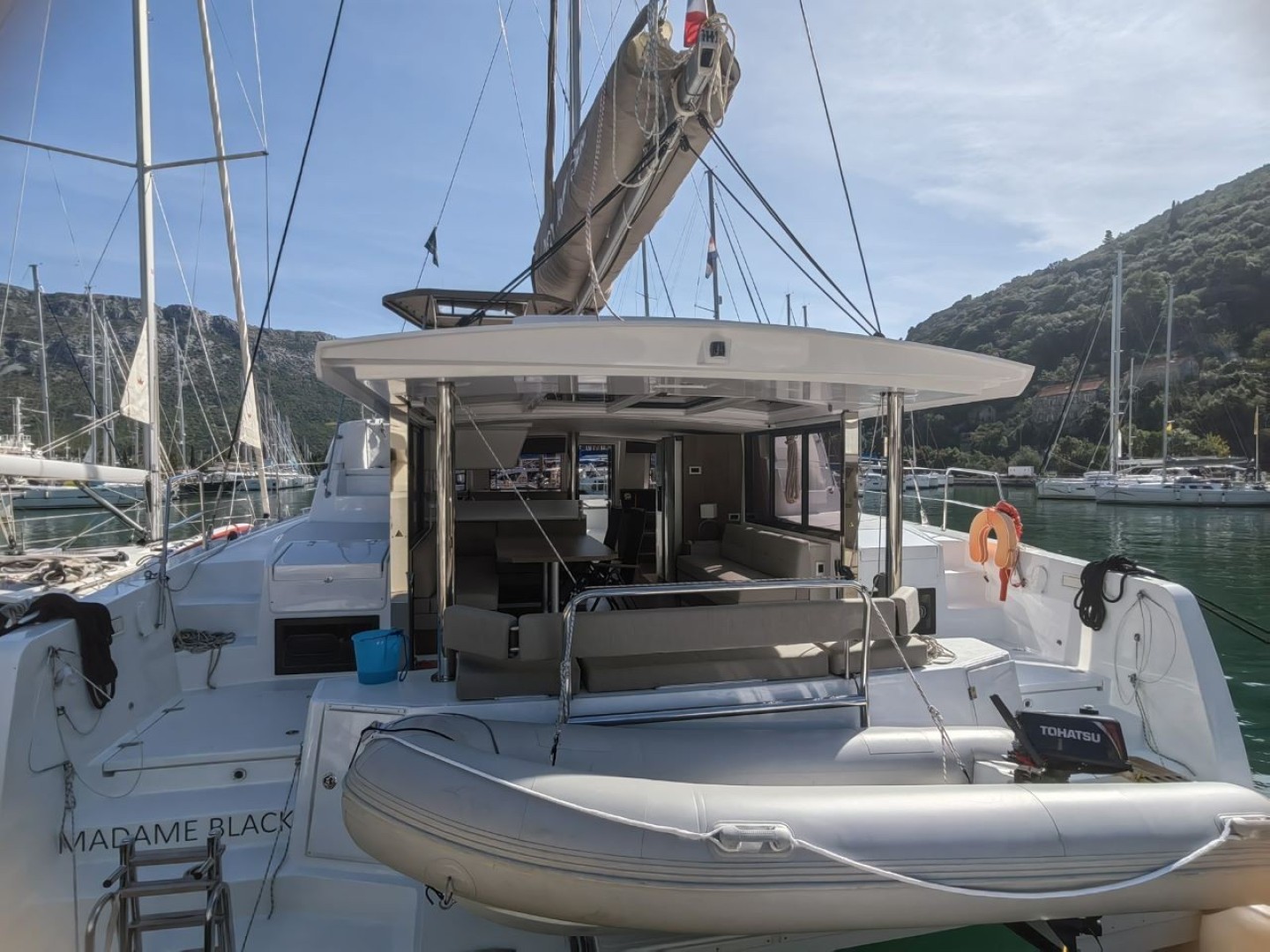 Bali 4.4 MADAME BLACK eco solar catamaran charter in Komolac, Croatia