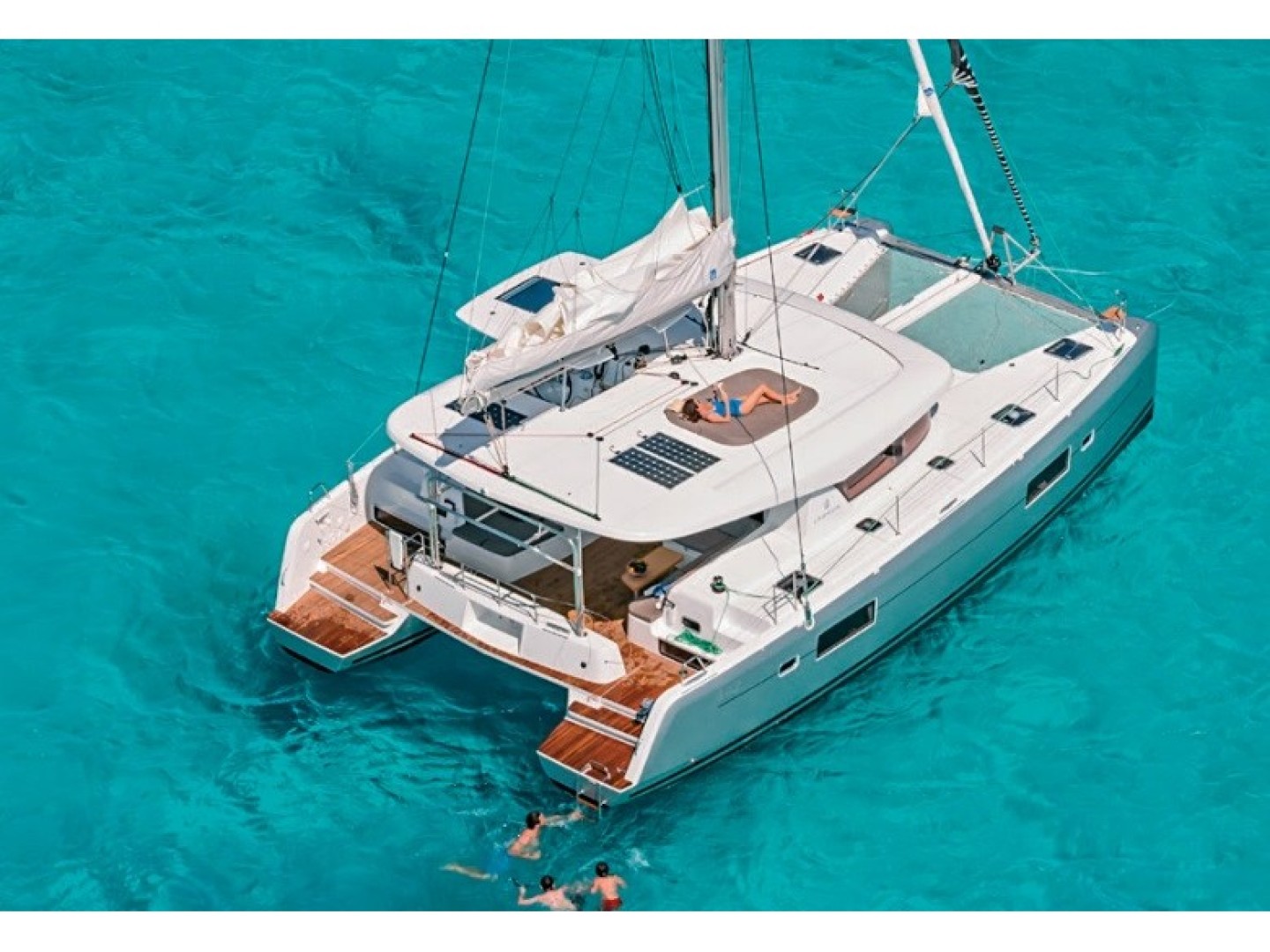 Lagoon 42 eco solar catamaran charter in Orhaniye, Turkey