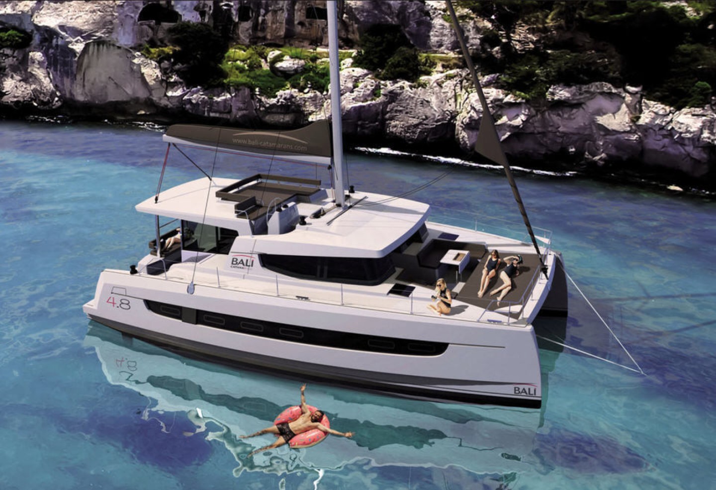 Bali 4.8 eco solar catamaran charter in Pozzuoli, Italy