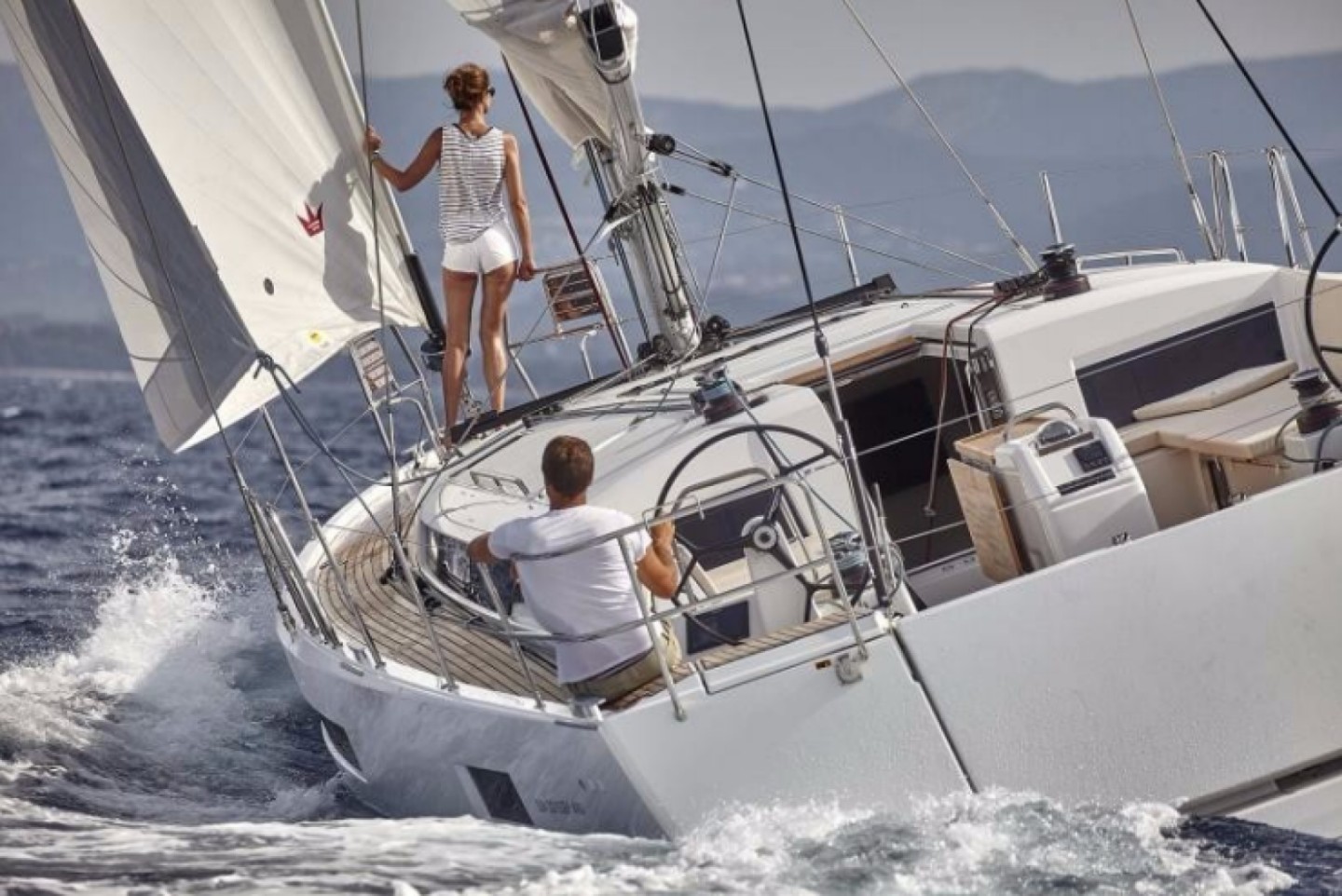 Jeanneau Sun Odyssey 490 eco solar sailboat charter in Neo Klima, Greece