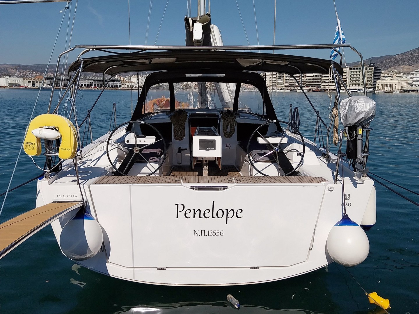 Dufour 43 Penelope eco solar sailboat charter at Port of Volos, Greece