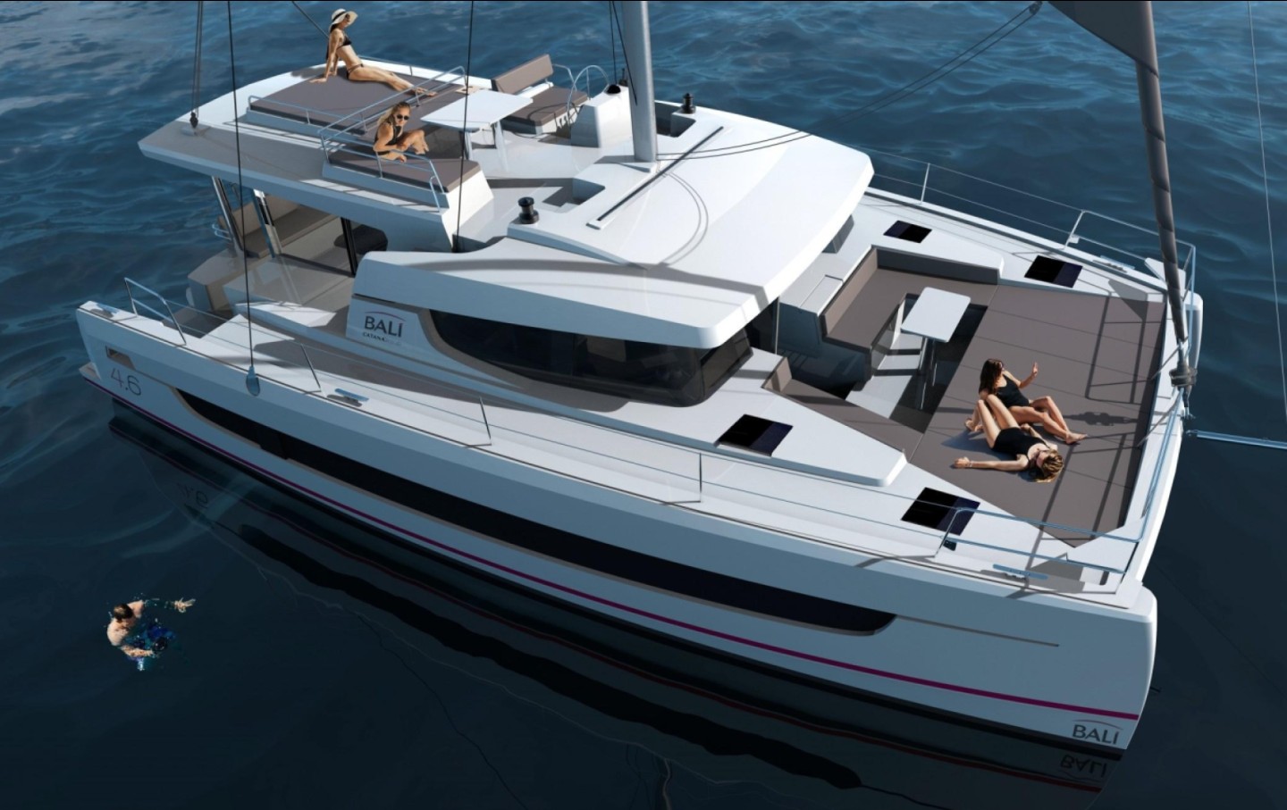 Bali 4.6 Arche VI eco solar catamaran charter in Salerno, Italy