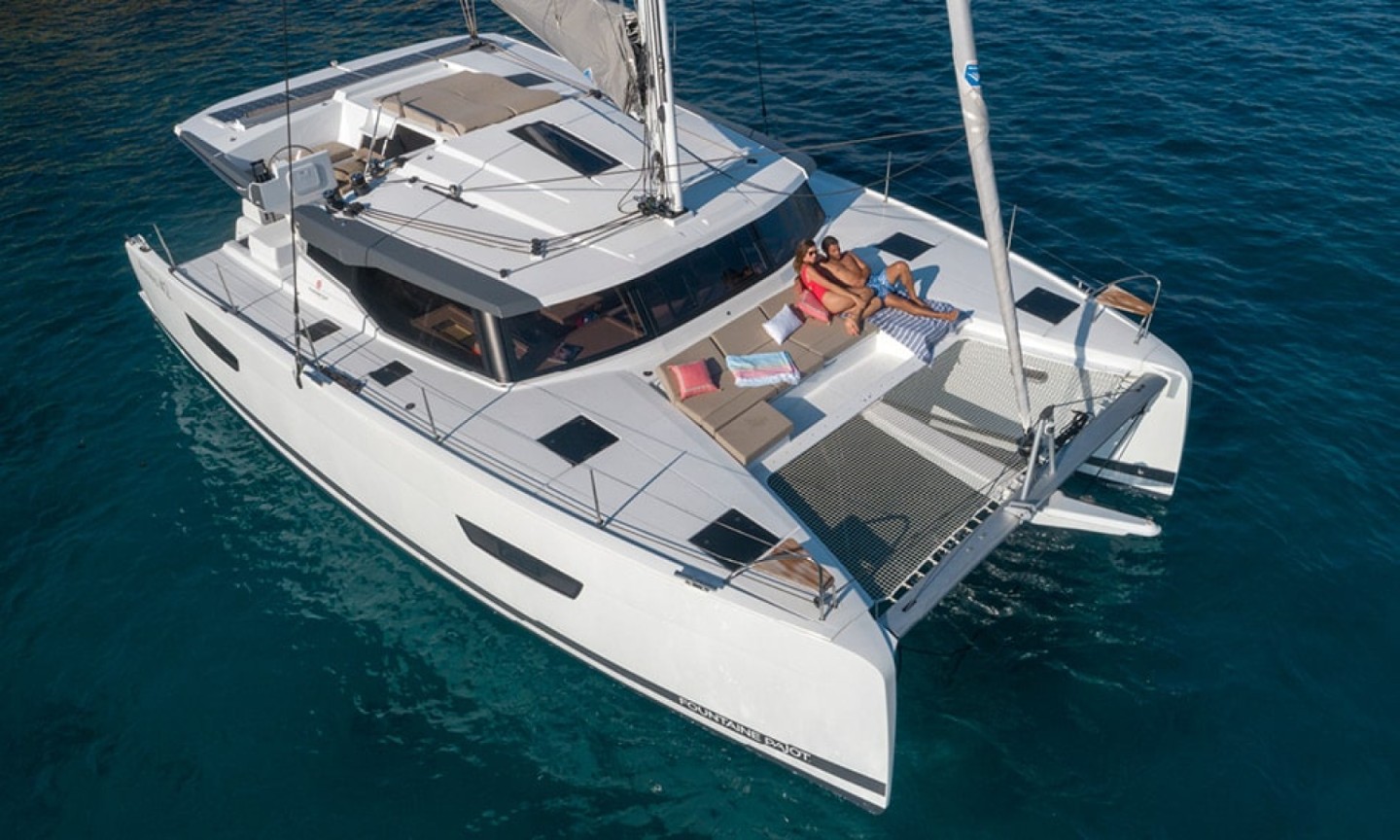 Fountaine Pajot Elba 45 eco solar catamaran charter in Le Marin, Caribbean