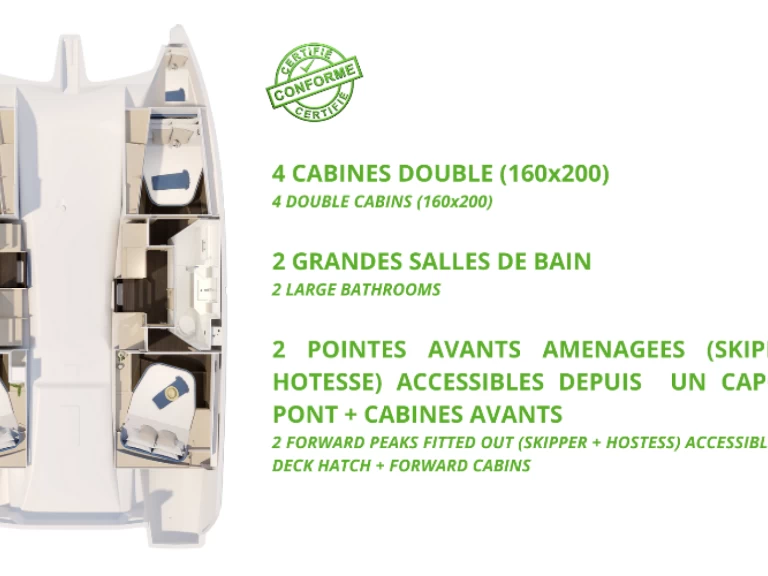 Location Catamaran Fountaine Pajot avec permis