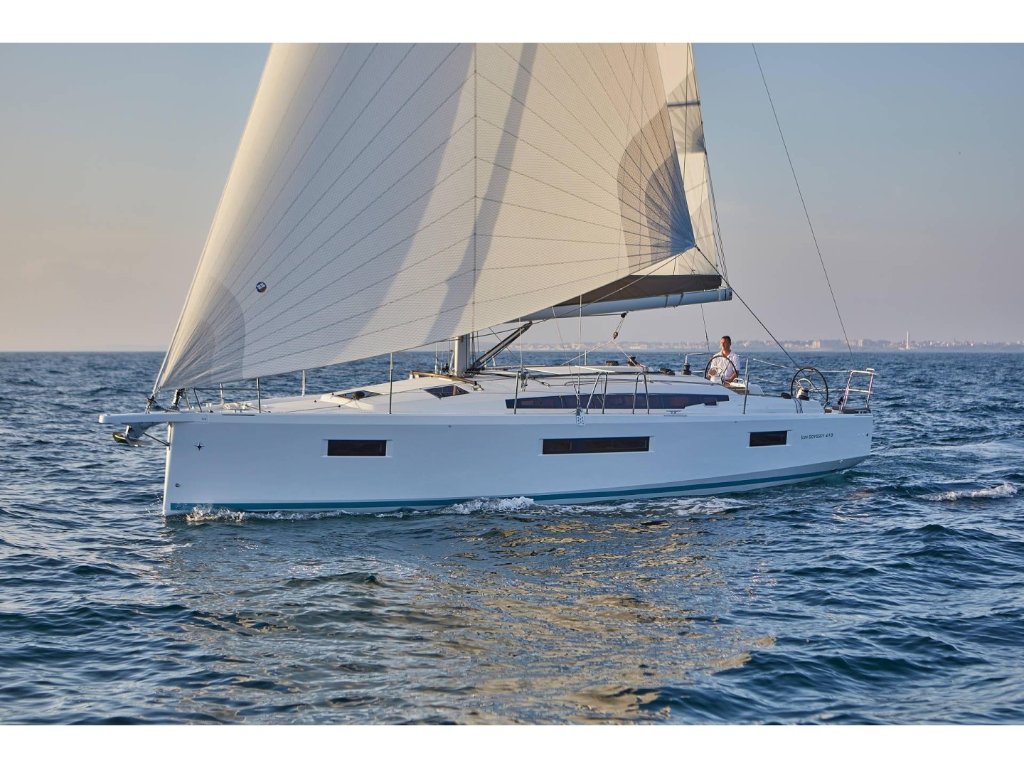 Jeanneau Sun Odyssey 410 eco solar sailboat charter at Pylos marina, Greece