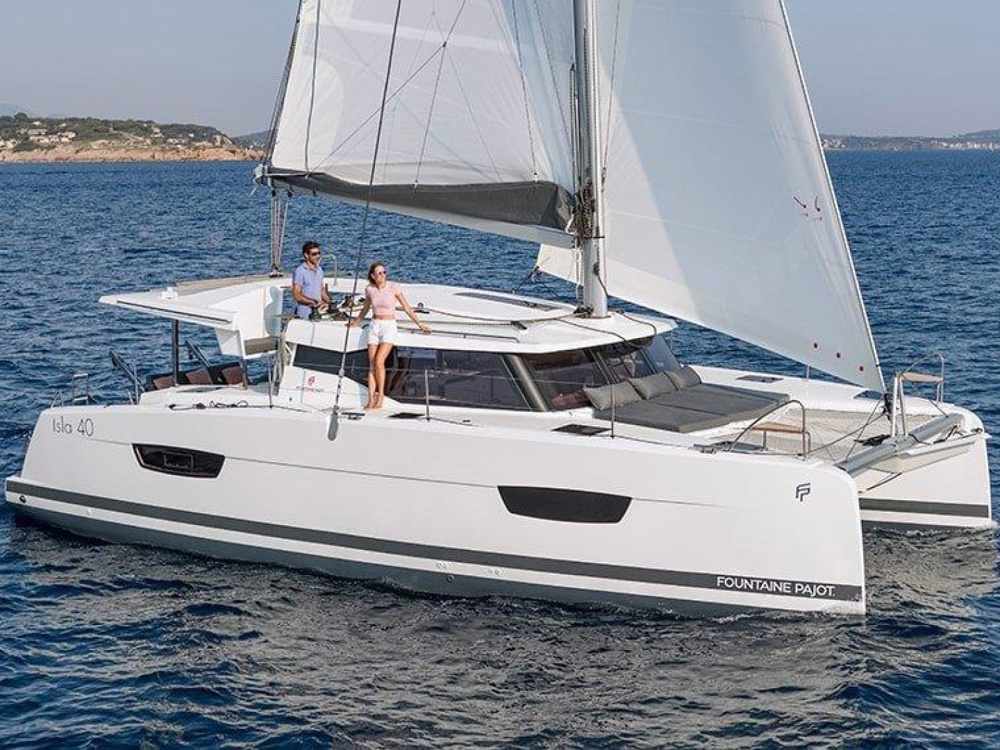 Fountaine Pajot Isla 40 eco solar catamaran charter in Palma de Mallorca, Spain