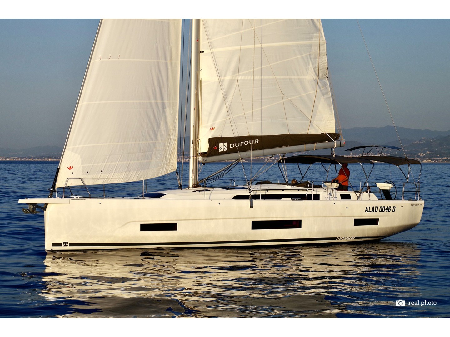 Dufour 470 Perla eco solar sailboat charter at Marina di Portorosa, Furnari