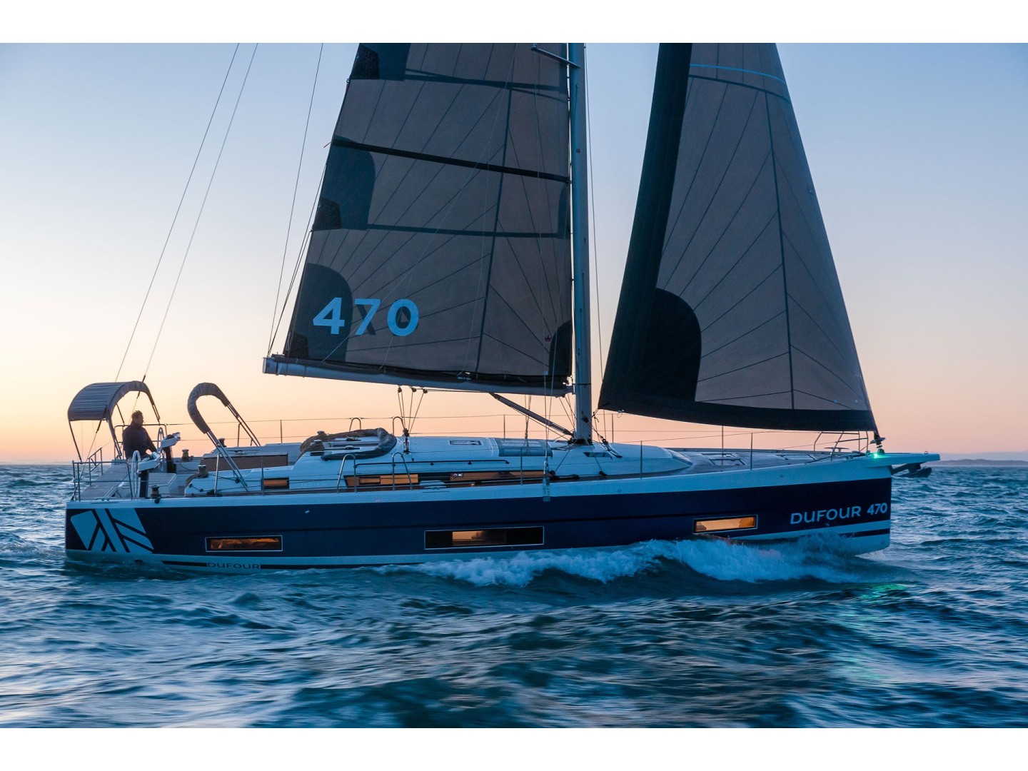 Dufour 470 Ninna Nanna eco solar sailboat charter from Cannigione, Sardinia
