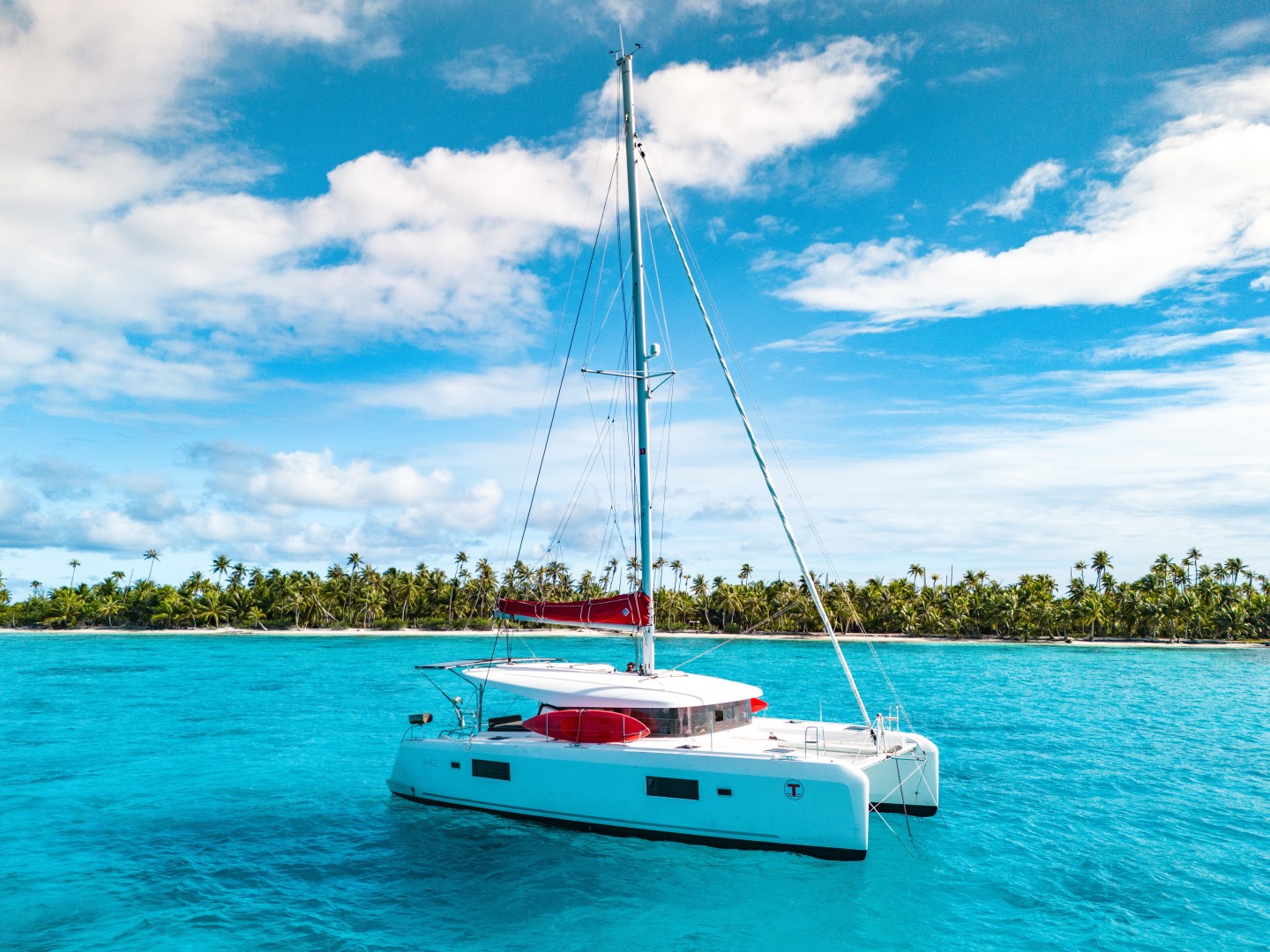 Lagoon 42 eco solar catamaran Poe Hina charter in Papeete, French Polynesia