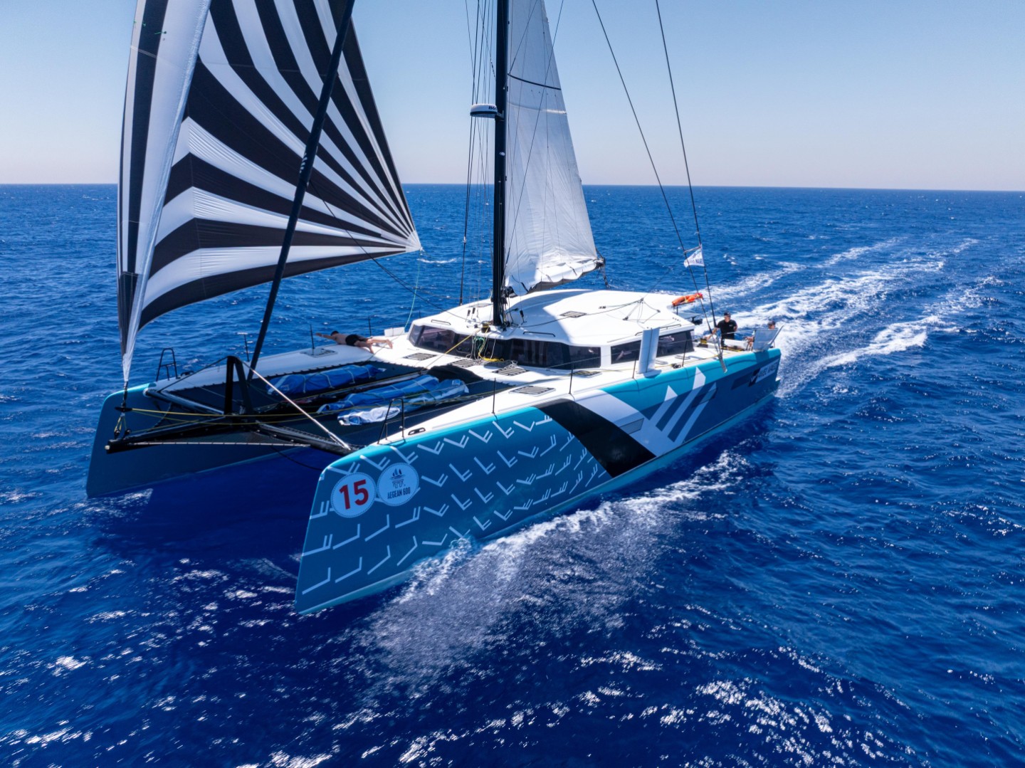 ORC57 eco solar performance catamaran charter in Lávrio, Greece