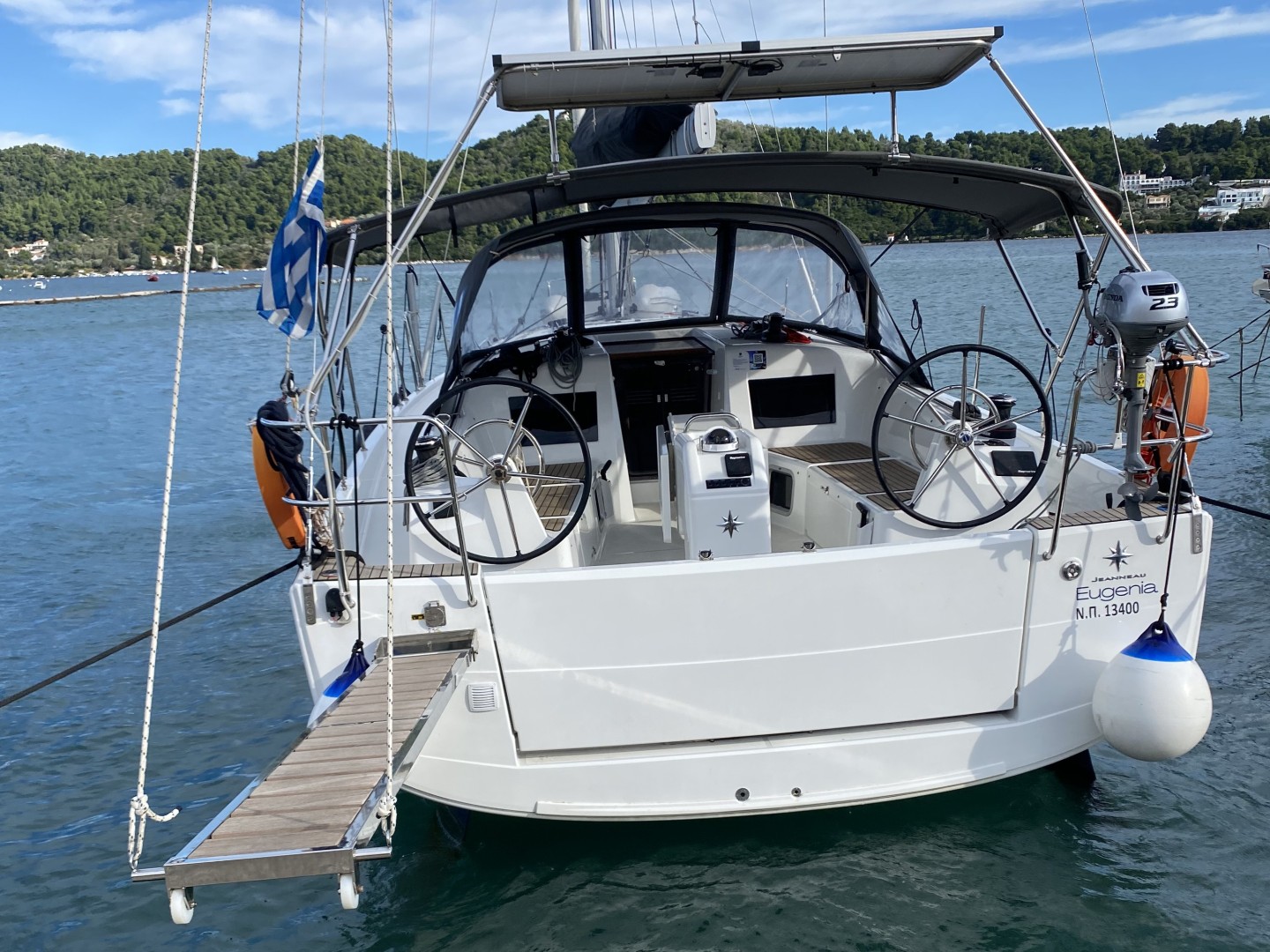 Jeanneau Sun Odyssey 41 eco solar sailboat charter in Skiathos, Greece