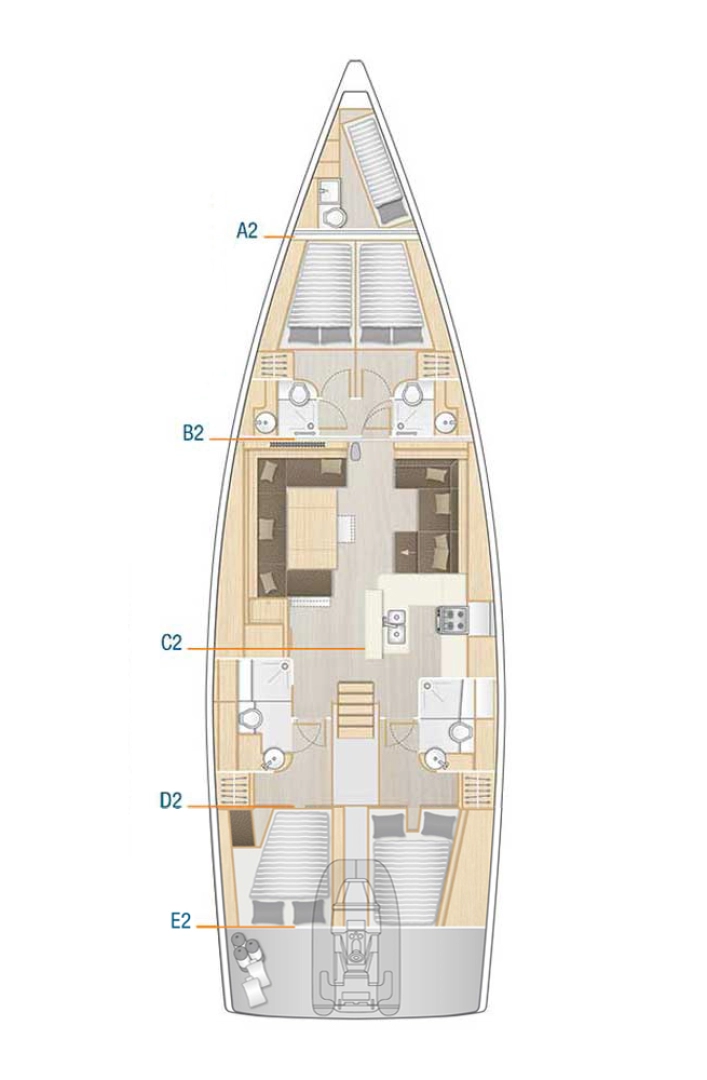 Location bateau Kaštela pas cher Hanse 588