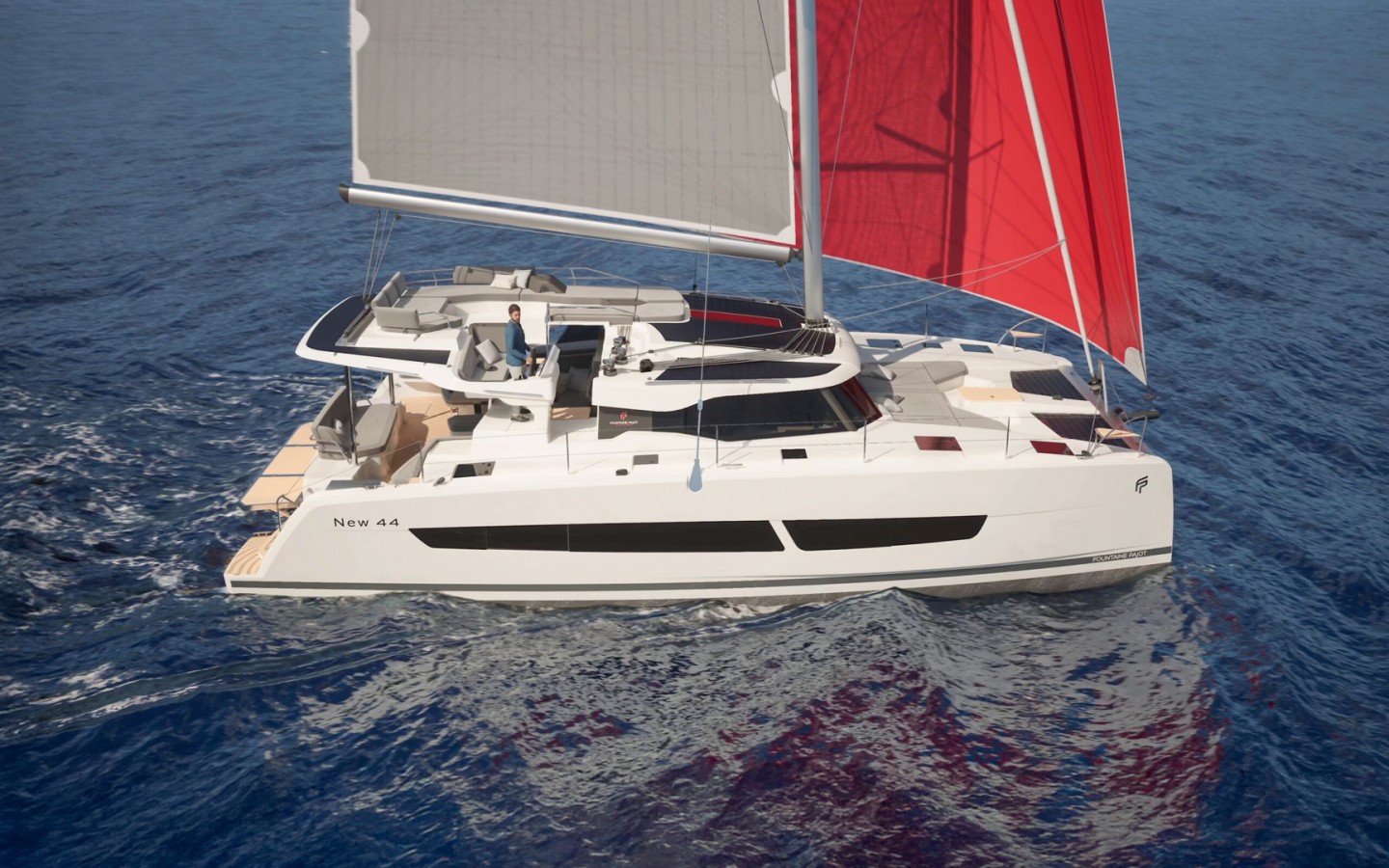 Fountaine Pajot FP 44 Quatuor eco solar catamaran charter in Gouvia, Greece