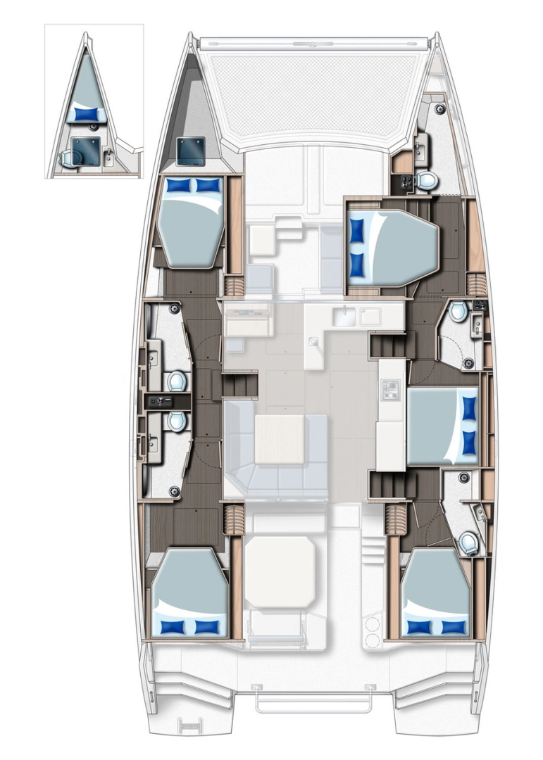Location bateau Leopard Catamarans / Robertson & Caine Leopard 50 - 5 + 1 cab à Procida sur Samboat