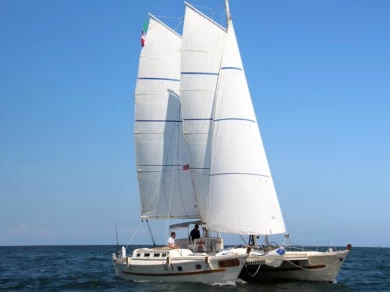 Hire Catamaran Wharram with a boat licence