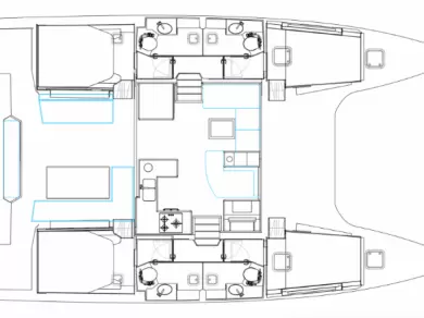 Location bateau Bavaria Nautitech 47 Power - 4 + 2 cab. à Lefkáda sur Samboat
