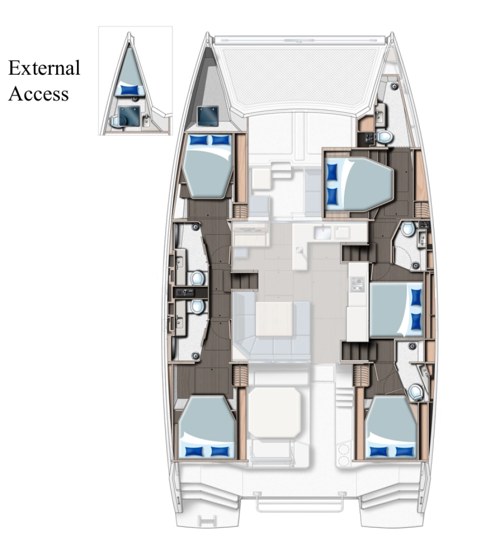 Location bateau Leopard Catamarans / Robertson & Caine Leopard 50 - 5 + 1 cab à Cannigione sur Samboat