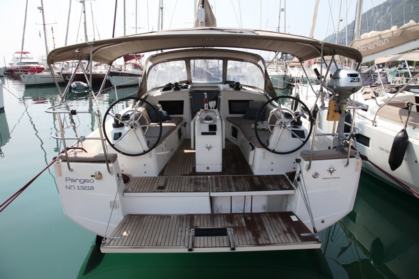 Jeanneau Sun Odyssey 410 eco solar yacht charter in Benitses, Greece