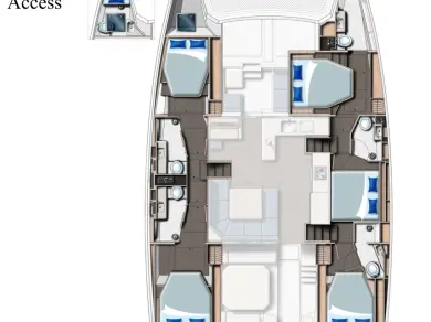 Leopard Catamarans / Robertson & Caine Leopard 50 - 5 + 1 cab a louer à Cannigione