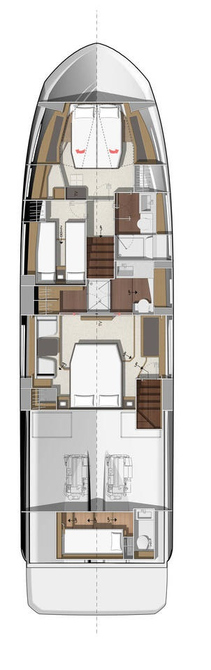 Jeanneau Prestige 520 Flybridge - 3 + 1 cab. a louer à Split