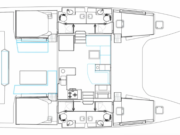 Location bateau Lefkáda pas cher Nautitech 47 Power - 4 + 2 cab.