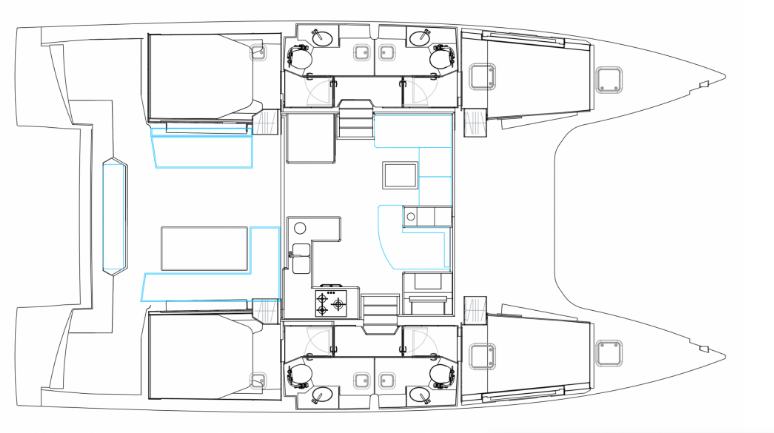 Location bateau Lefkáda pas cher Nautitech 47 Power - 4 + 2 cab.