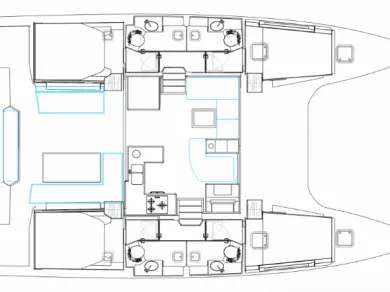 Location bateau Lefkáda pas cher Nautitech 47 Power - 4 + 2 cab.