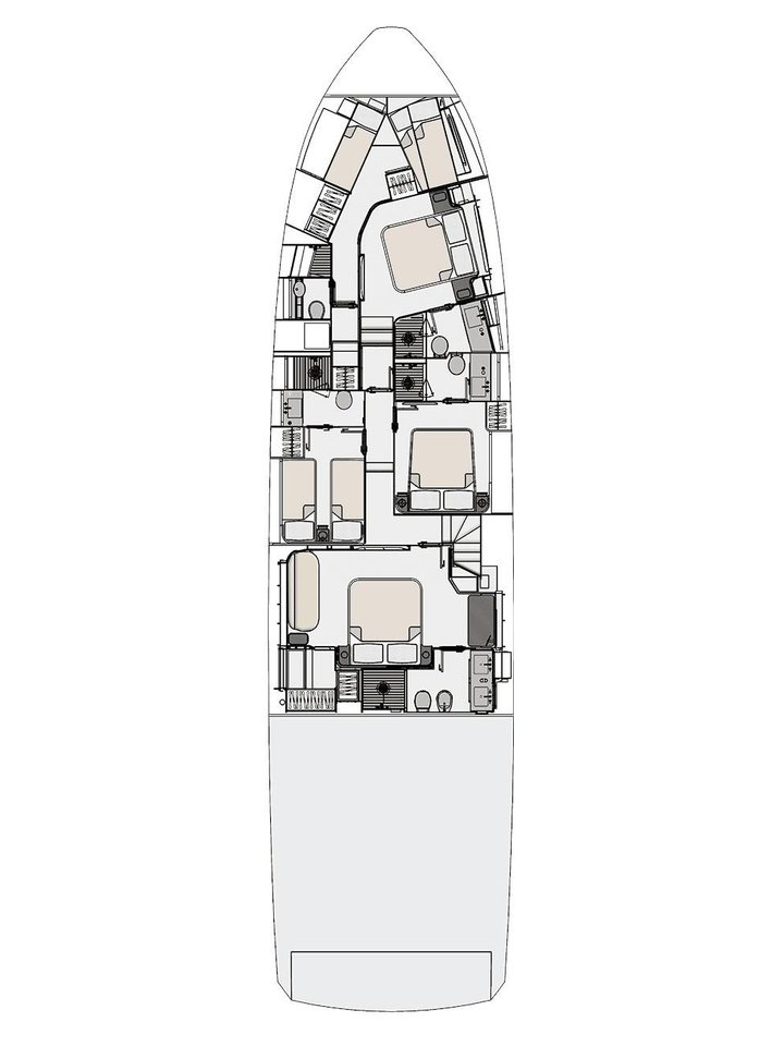 Azimut Azimut 78 Fly - 4 + 1 cab. a louer à Podstrana