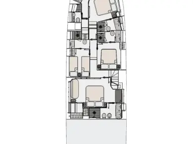 Azimut Azimut 78 Fly - 4 + 1 cab. a louer à Podstrana