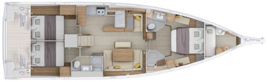 Location bateau Split pas cher Oceanis 52 - 3 cab.