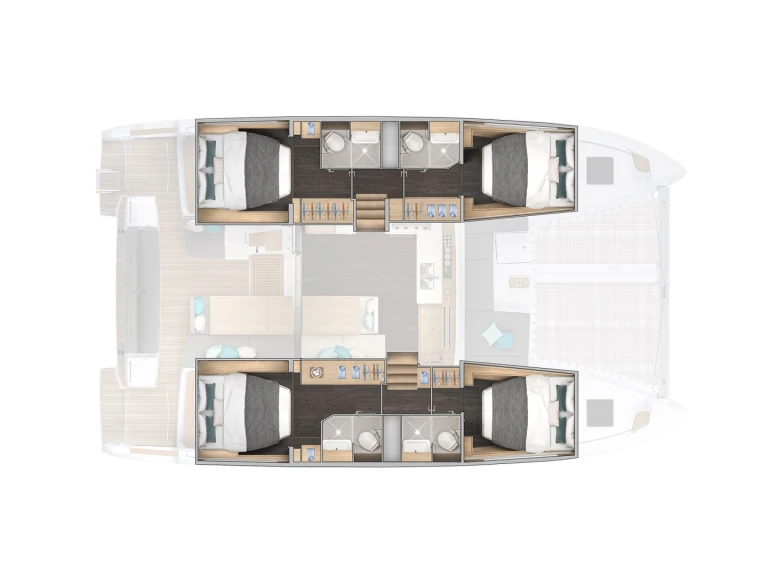 Location bateau Lagoon Lagoon 43 (6 cab.) à Gouviá sur Samboat