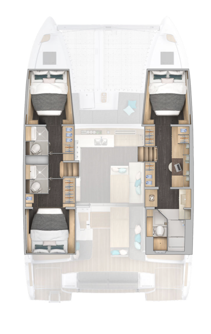Location bateau Kaštela pas cher Lagoon 43 - 3 + 1 cab. OW