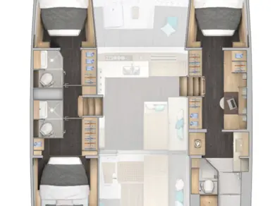 Location bateau Kaštela pas cher Lagoon 43 - 3 + 1 cab. OW