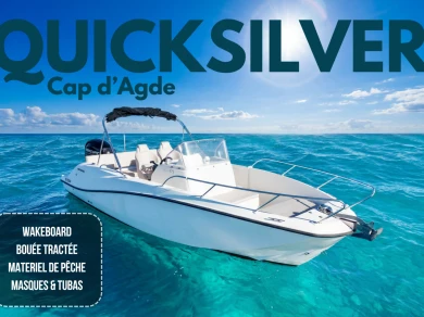 Quicksilver Activ 675 Open charter bareboat or captained in  Le Cap d'Agde