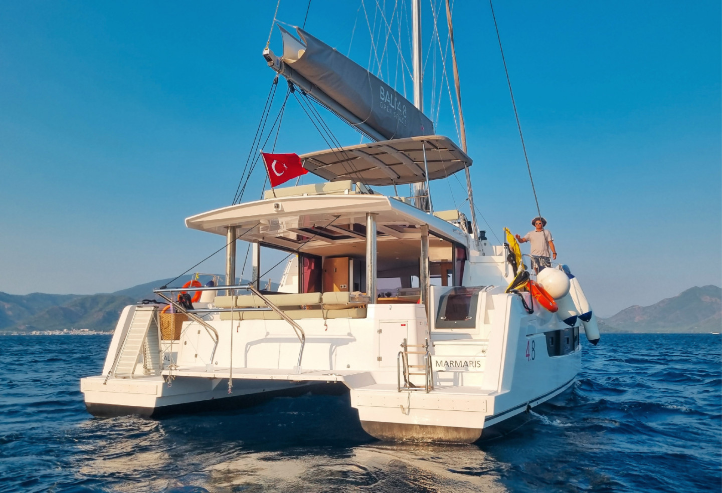Route planning for a weekly eco solar yacht charter from Marmaris, Turkey