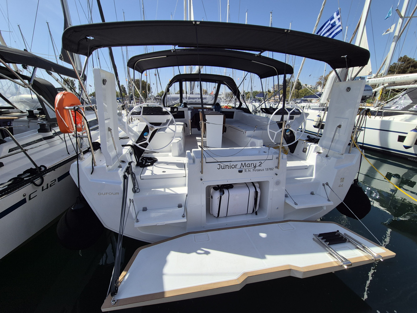 Dufour 44 eco solar yacht charter in Alimos, Greece