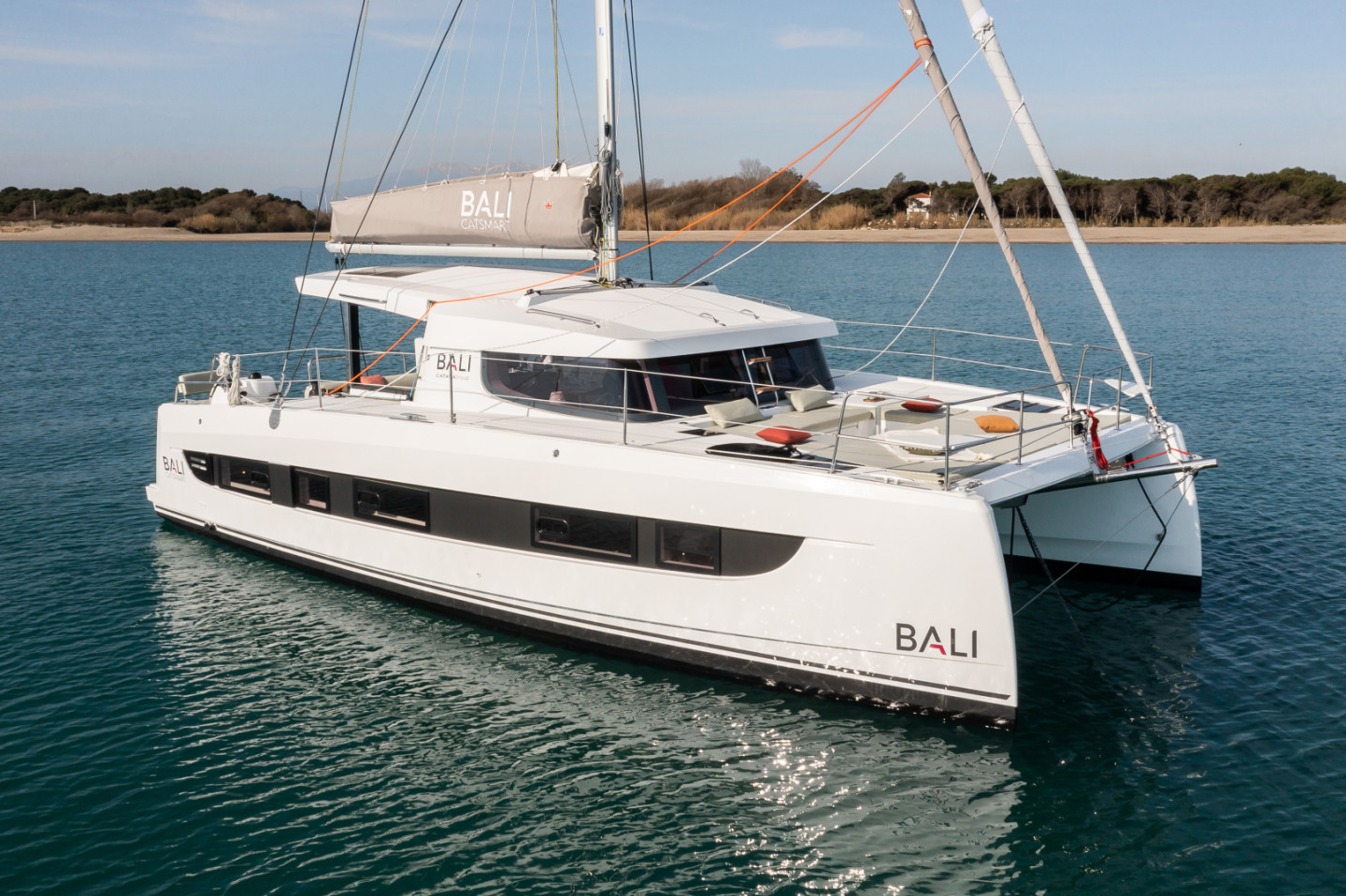 Bali Catsmart eco solar catamaran charter in Ribishi, Caribbean