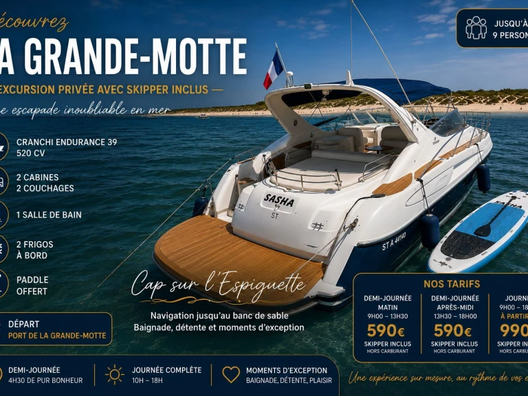 Louez un Cranchi Endurance 39 à La Grande-Motte