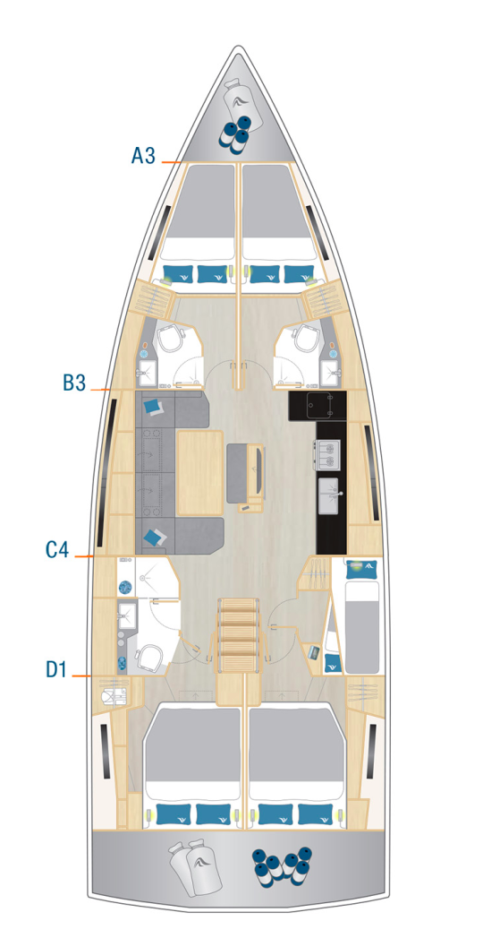 Location bateau Hanse Hanse 460 à Göcek sur Samboat