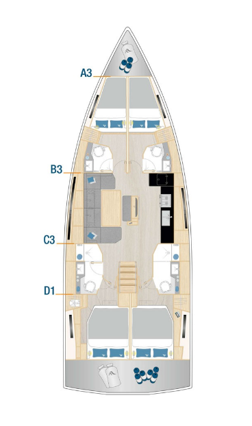Location Voilier à Kaštela - Hanse Hanse 460