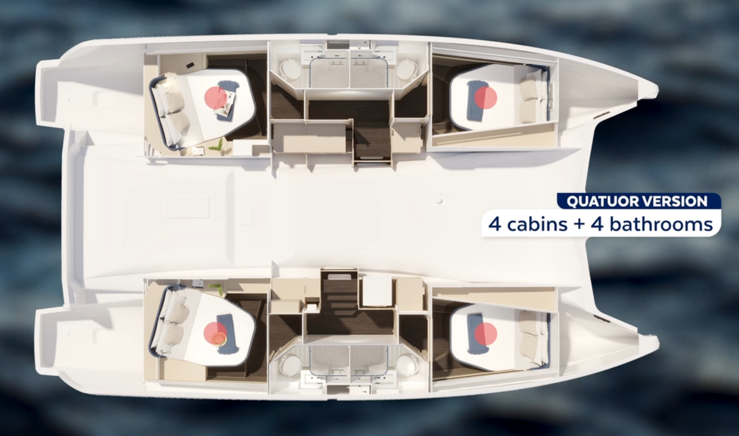 Location bateau Parham Town pas cher Fountaine Pajot FP 44 Quatuor - 4 cab.