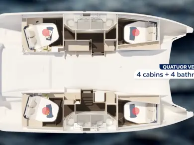 Location bateau Parham Town pas cher Fountaine Pajot FP 44 Quatuor - 4 cab.