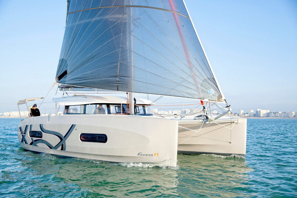 Excess 11 eco solar catamaran charter at Paros Port, Greece