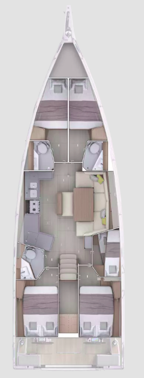 Location bateau Split pas cher Oceanis 47 - 5 cab.