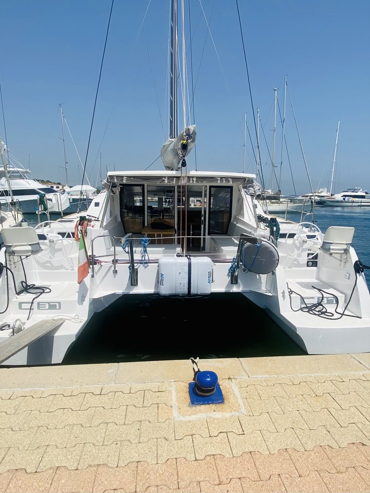 C Cat 37 eco solar catamaran charter at Marina di Portisco, Olbia