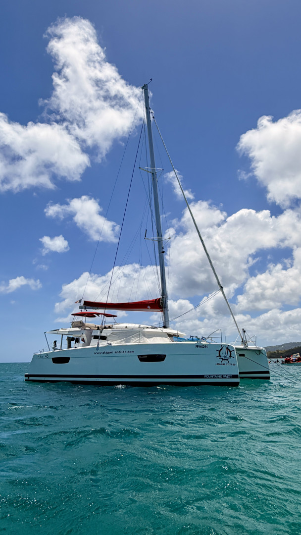 Fountaine Pajot Elba 45 eco solar catamaran charter in Le Marin, Caribbean