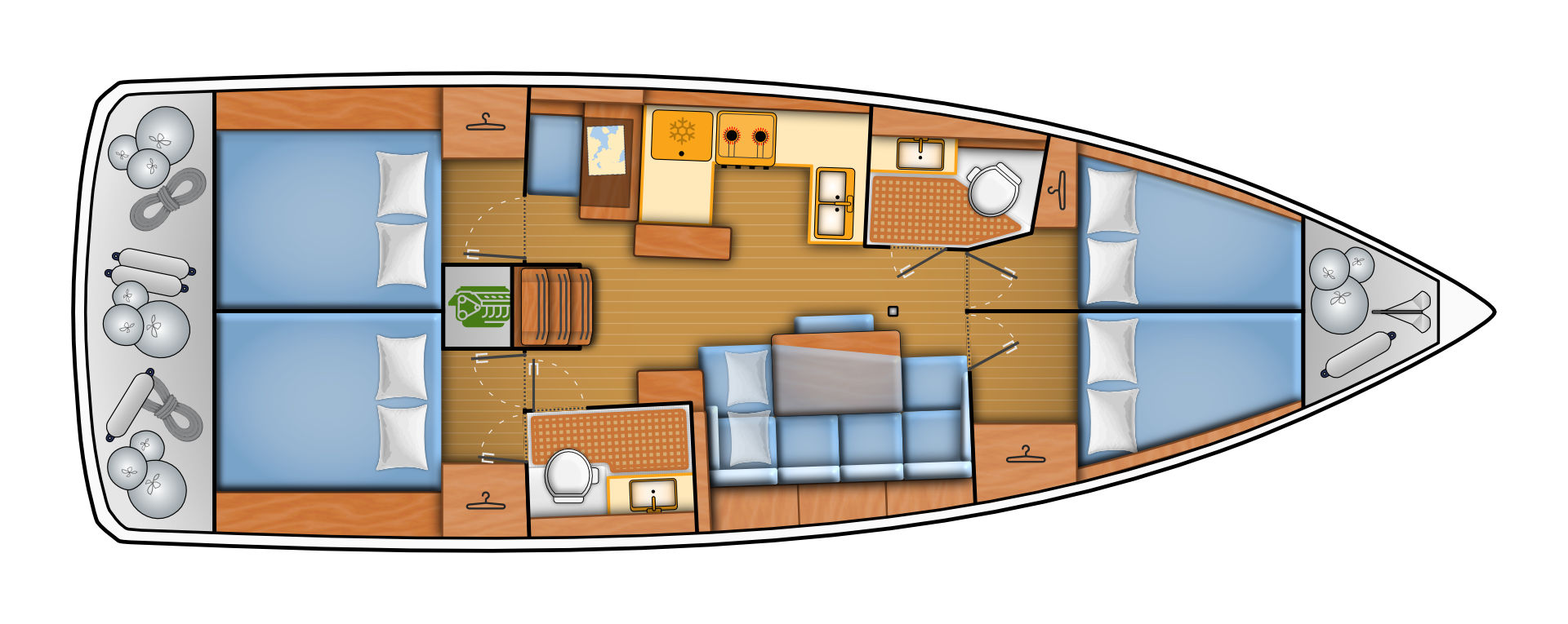 Location bateau Jeanneau Sun Odyssey 440 à Biograd na Moru sur Samboat