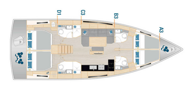 Location Voilier à Kaštela - Hanse Hanse 460